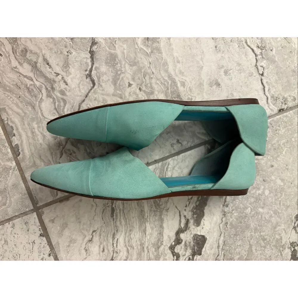 Jenni Kayne, D'Orsay suede Flat in sky, Sz 37 $495